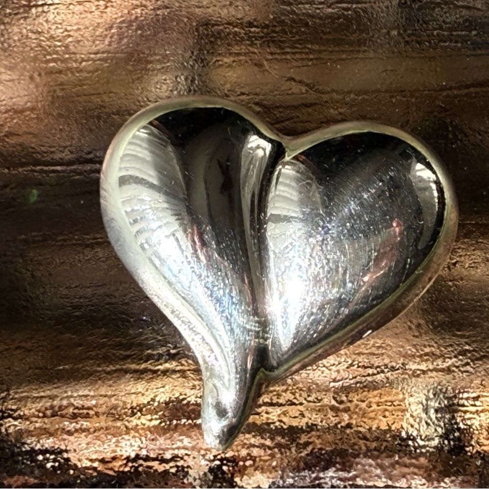 Vintage 925 Silver Heart Brooch